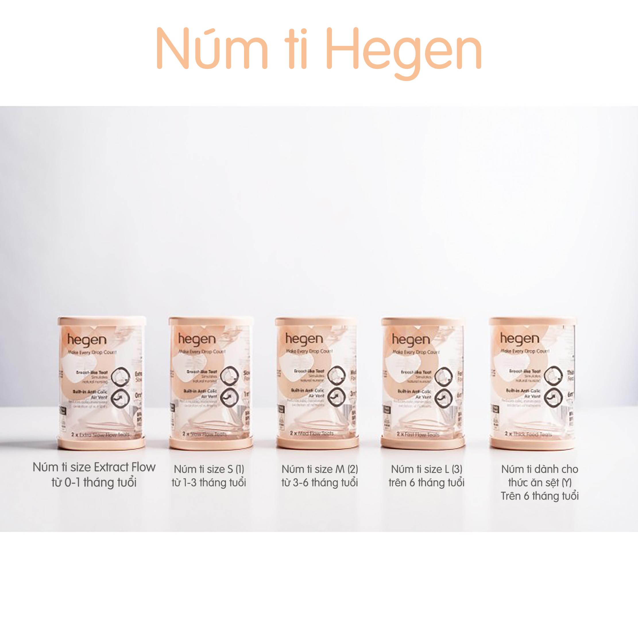 Bộ 2 Núm ti Hegen size S từ 1 – 3 tháng