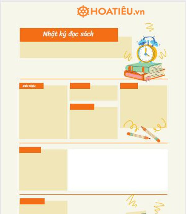 Mẫu nhật ký đọc sách