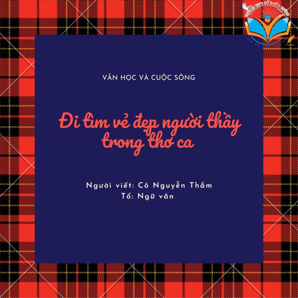 ĐI TÌM VẺ ĐẸP NGƯỜI THẦY TRONG THƠ CA