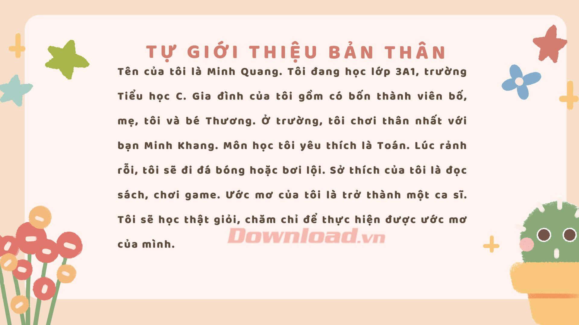 Viết một đoạn văn tự giới thiệu về em (20 mẫu)                                Tập làm văn lớp 3