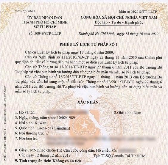 Thủ tục làm giấy xác nhận không tiền án, tiền sự