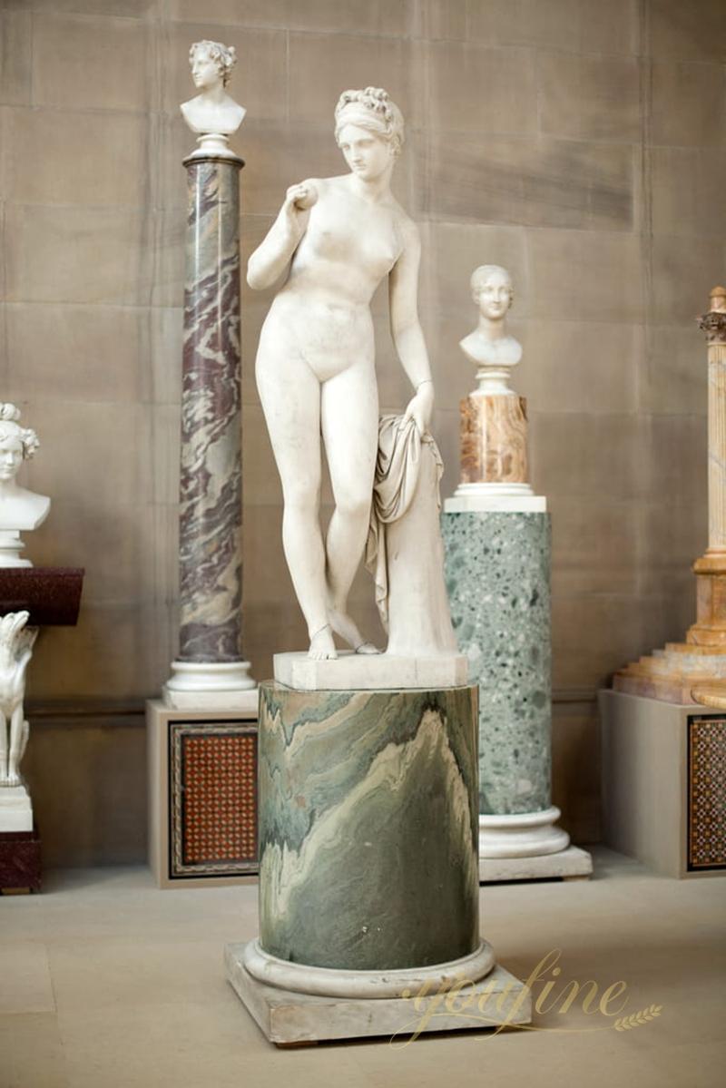 Tượng người phụ nữ khỏa thân nghệ thuật nổi tiếng kích thước thật Venus với quả táo để bán MOKK-204