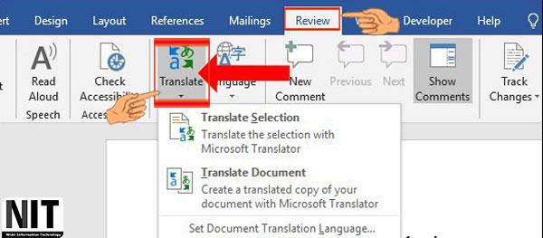 Cách dịch văn bản English trực tiếp trong Word
