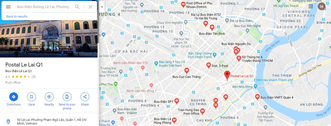 Tổng hợp danh sách mới nhất các bưu điện quận 1