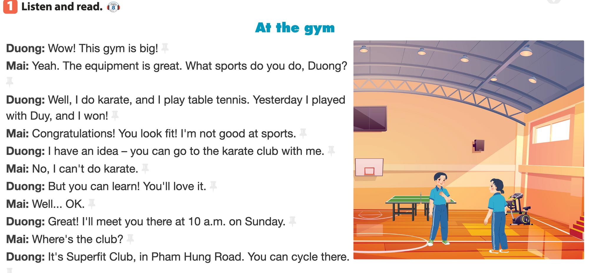 Chữa sách giáo khoa tiếng Anh lớp 6 - Unit 8 - Getting Started